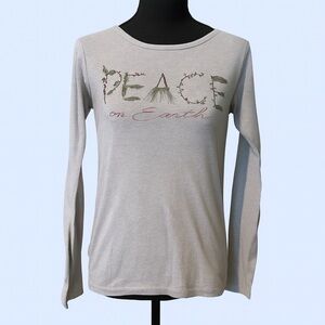 Green 3 “Peace on Earth” Organic Cotton Long Sleeve Tee – Size S